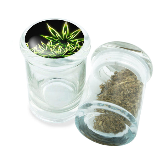 PopTop Glass Container With Design #PJJ-018