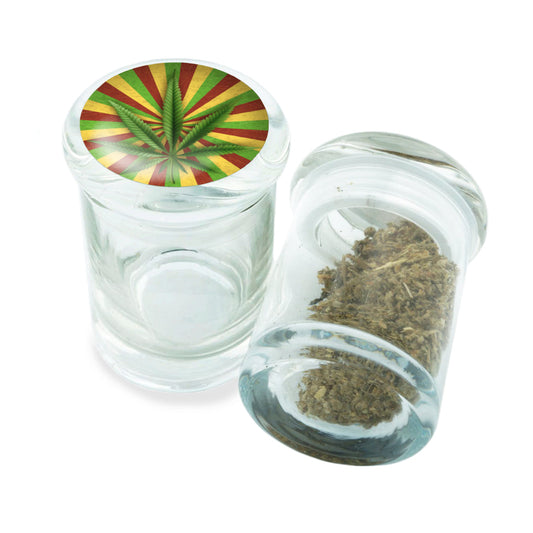 PopTop Glass Container With Design #PJJ-019