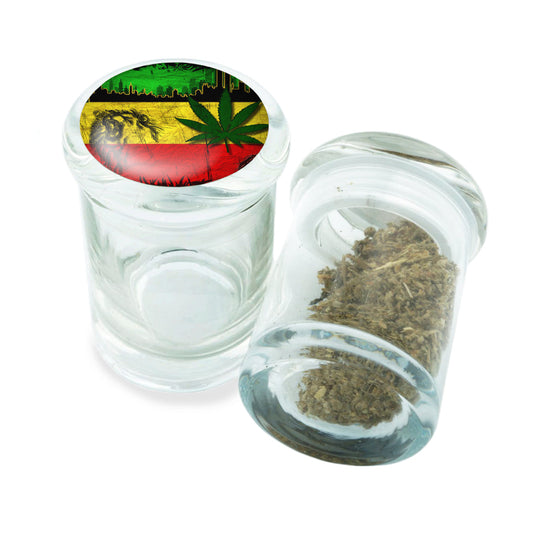 PopTop Glass Container With Design #PJJ-022