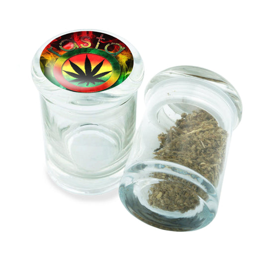 PopTop Glass Container With Design #PJJ-023