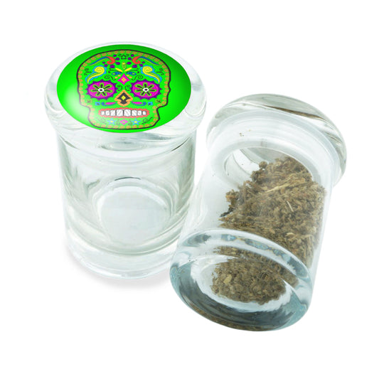 PopTop Glass Container With Design #PJJ-035