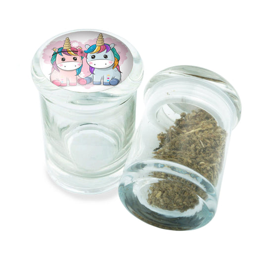 PopTop Glass Container With Design #PJJ-046