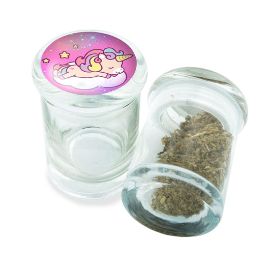 PopTop Glass Container With Design #PJJ-047