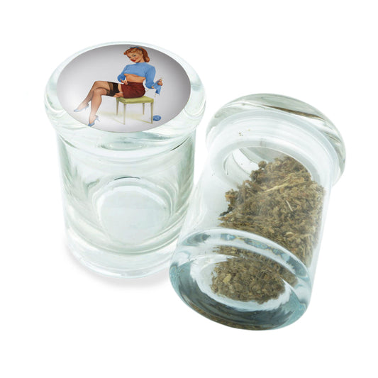 PopTop Glass Container With Design #PJJ-049