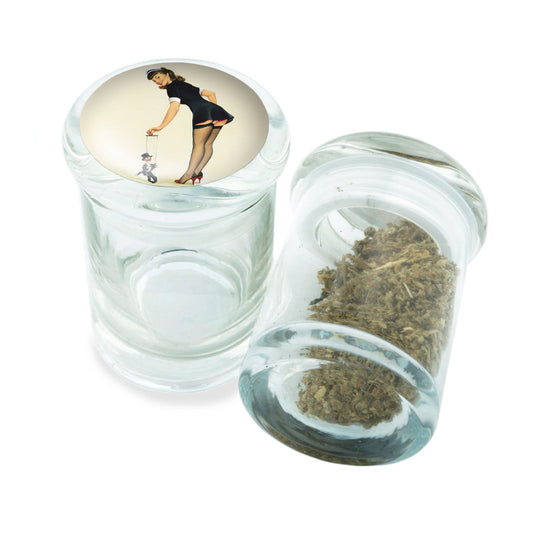 PopTop Glass Container With Design #PJJ-050