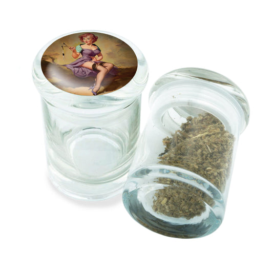 PopTop Glass Container With Design #PJJ-051