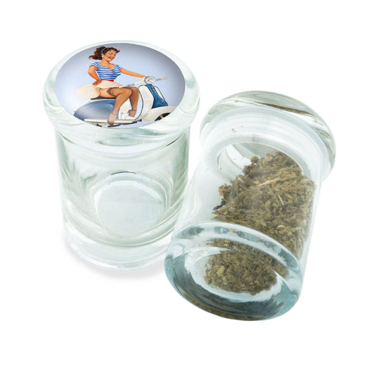 PopTop Glass Container With Design #PJJ-052
