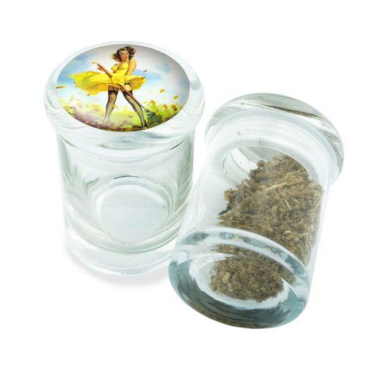 PopTop Glass Container With Design #PJJ-054