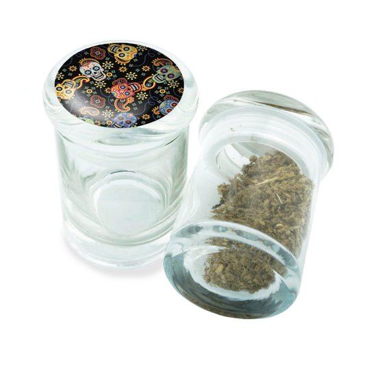 PopTop Glass Container With Design #PJJ-056