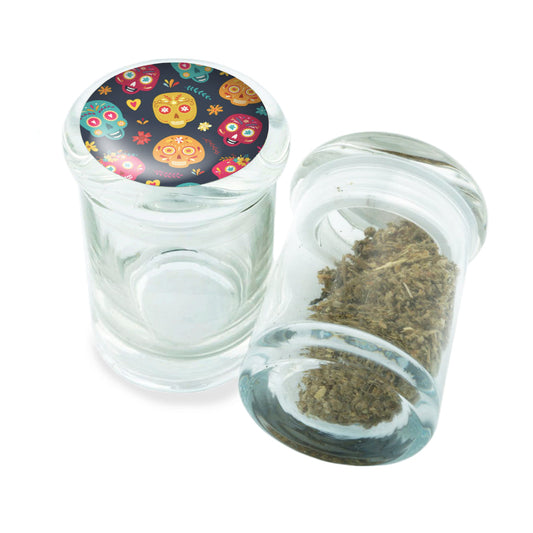 PopTop Glass Container With Design #PJJ-059