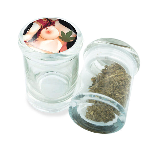 PopTop Glass Container With Design #PJJ-061