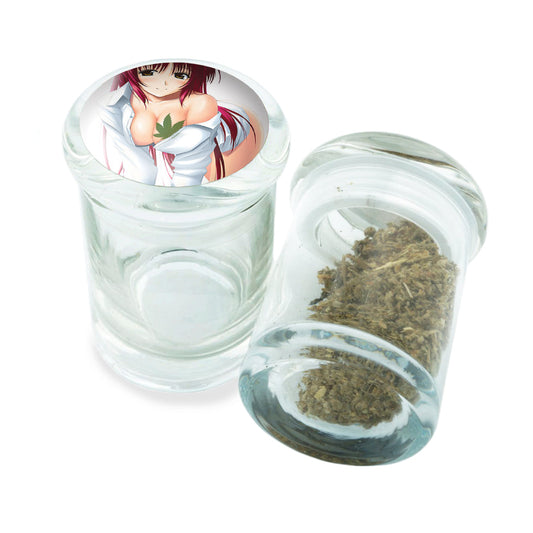 PopTop Glass Container With Design #PJJ-064