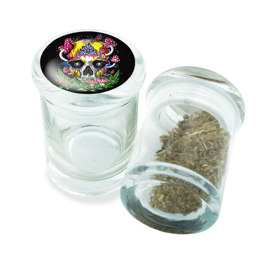 PopTop Glass Container With Design #PJJ-076