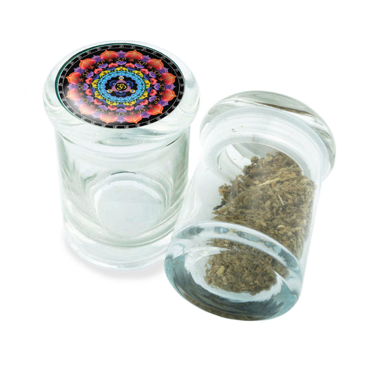 PopTop Glass Container With Design #PJJ-101