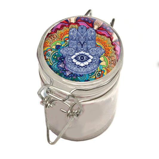 75ml Locking Glass Jar Container With Design #LJ-037