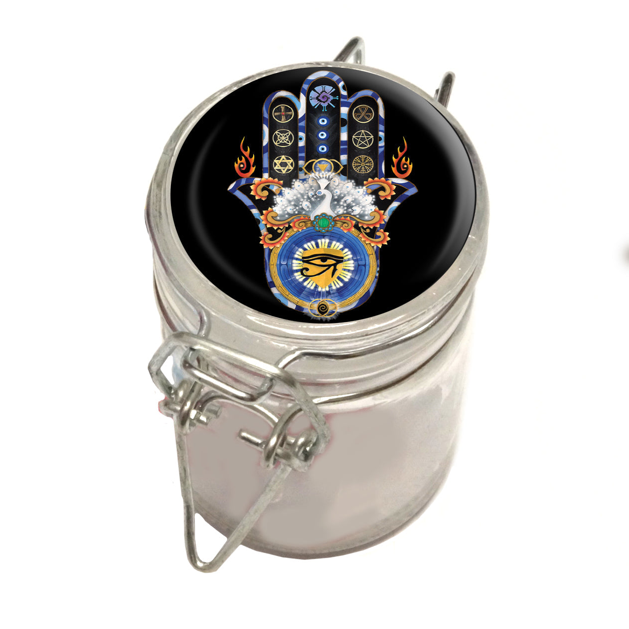 75ml Locking Glass Jar Container With Design #LJ-038