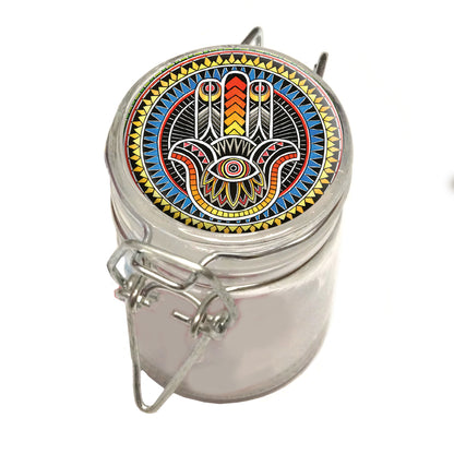 75ml Locking Glass Jar Container With Design #LJ-039