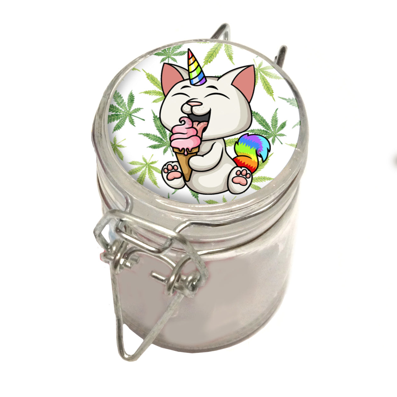 75ml Locking Glass Jar Container With Design #LJ-045