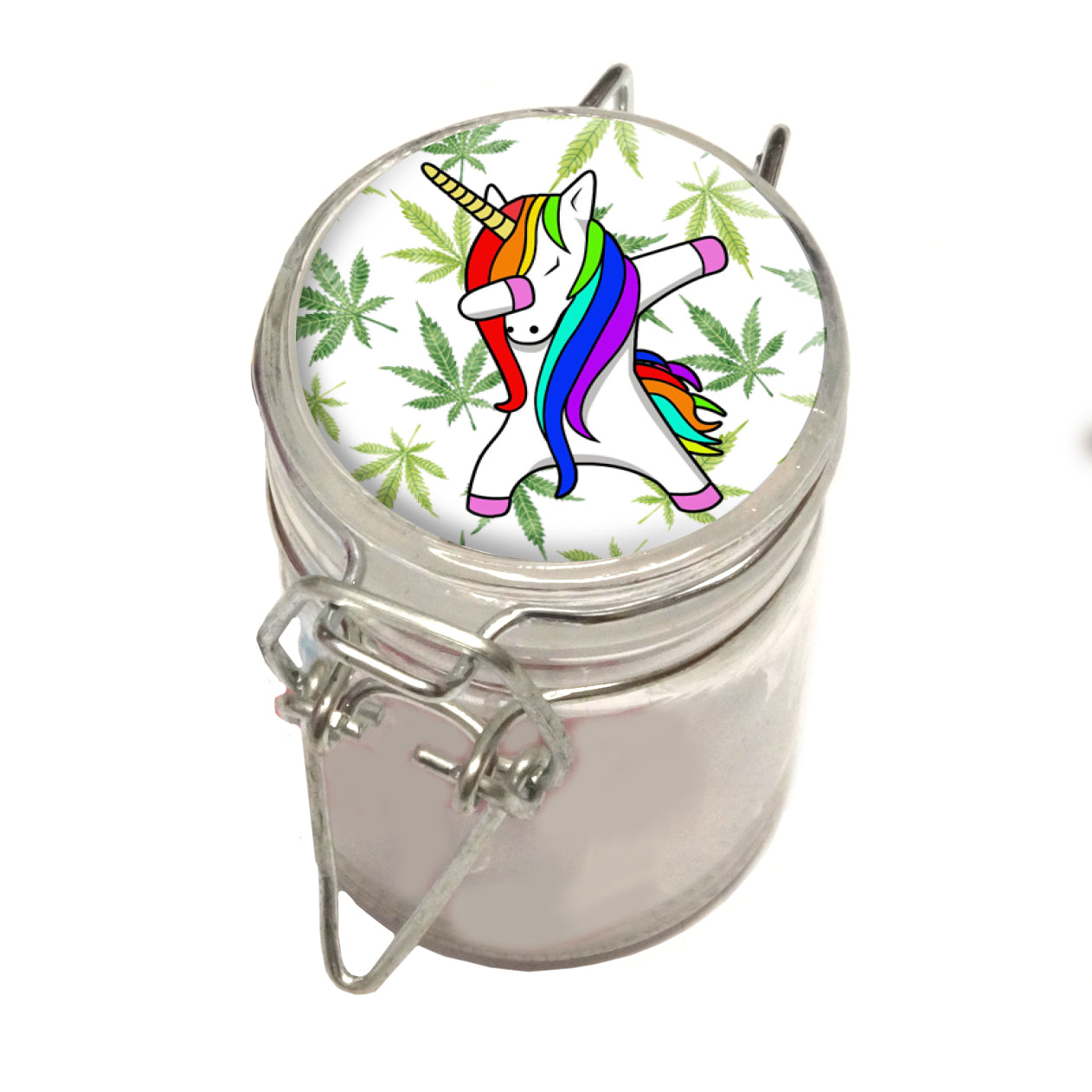 75ml Locking Glass Jar Container With Design #LJ-048