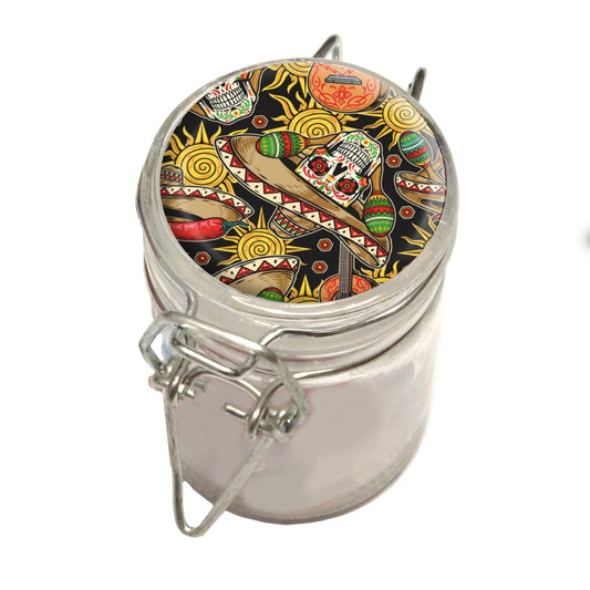 75ml Locking Glass Jar Container With Design #LJ-057