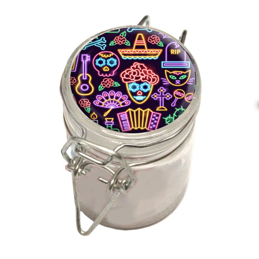 75ml Locking Glass Jar Container With Design #LJ-058