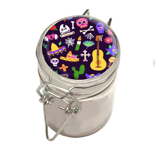 75ml Locking Glass Jar Container With Design #LJ-060