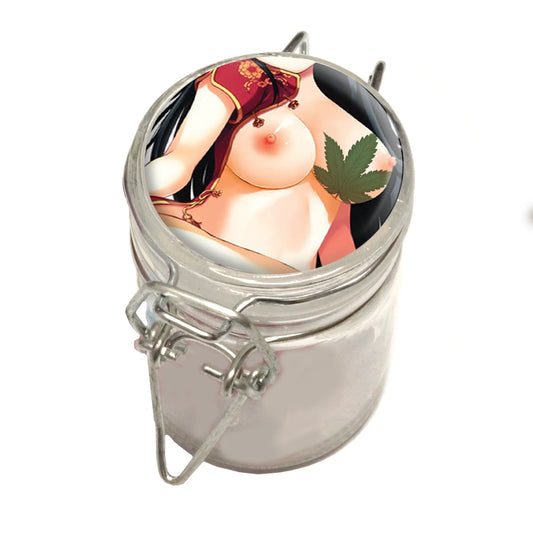 75ml Locking Glass Jar Container With Design #LJ-061