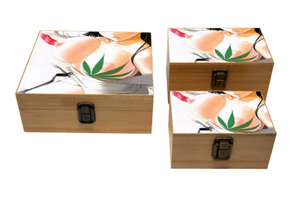 Bamboo Stash Box With Design # BB-004