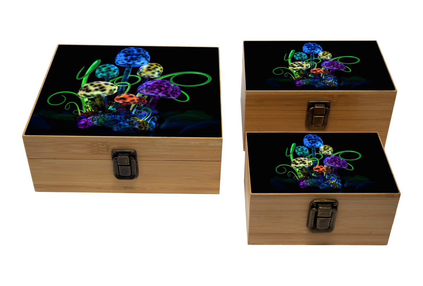 Bamboo Stash Box With Design # BB-008