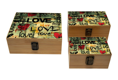 Bamboo Stash Box With Design # BB-009