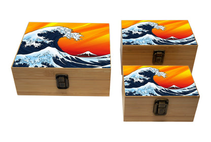 Bamboo Stash Box With Design # BB-010