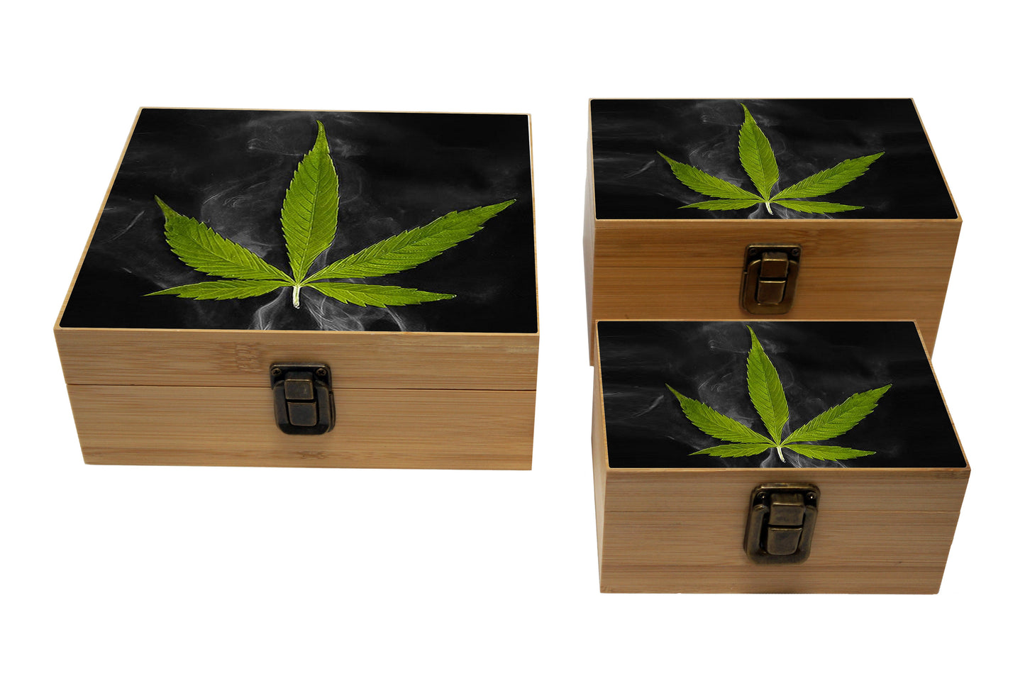 Bamboo Stash Box With Design # BB-015