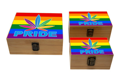 Bamboo Stash Box With Design # BB-019