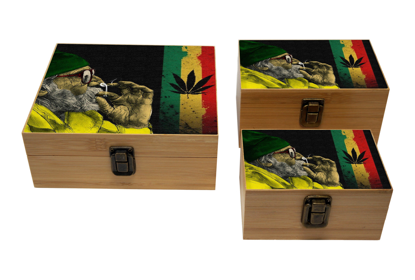 Bamboo Stash Box With Design # BB-025
