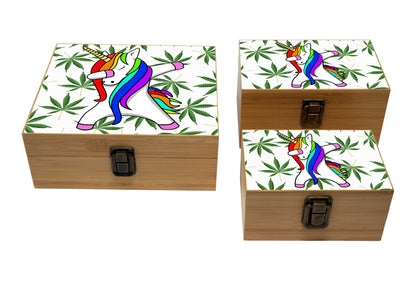 Bamboo Stash Box With Design # BB-030