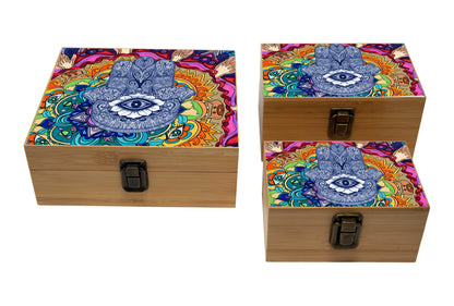 Bamboo Stash Box With Design # BB-033