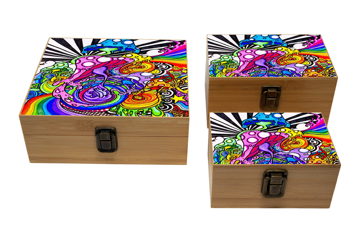 Bamboo Stash Box With Design # BB-034