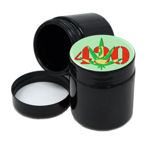 UV Proof Premium Jar Herb Storage Container With Design #UVR-003