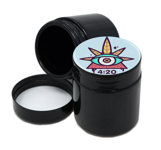 UV Proof Premium Jar Herb Storage Container With Design #UVR-004